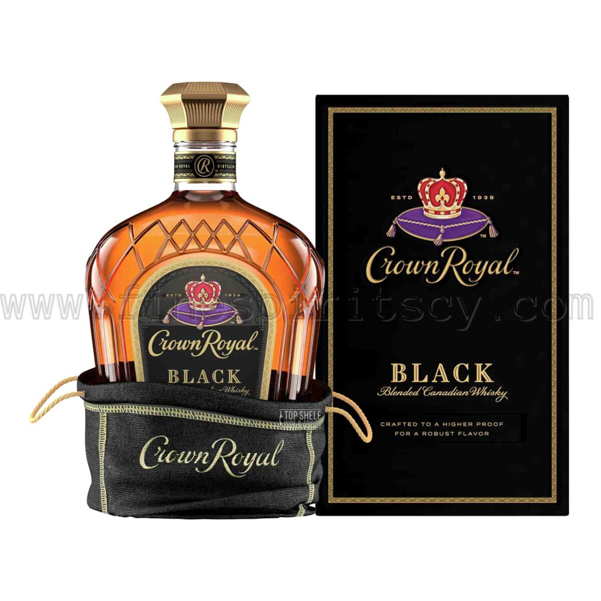 Crown Royal Black Whiskey Blended Canadian Whisky 1000ml 100cl 1l Liter Litre