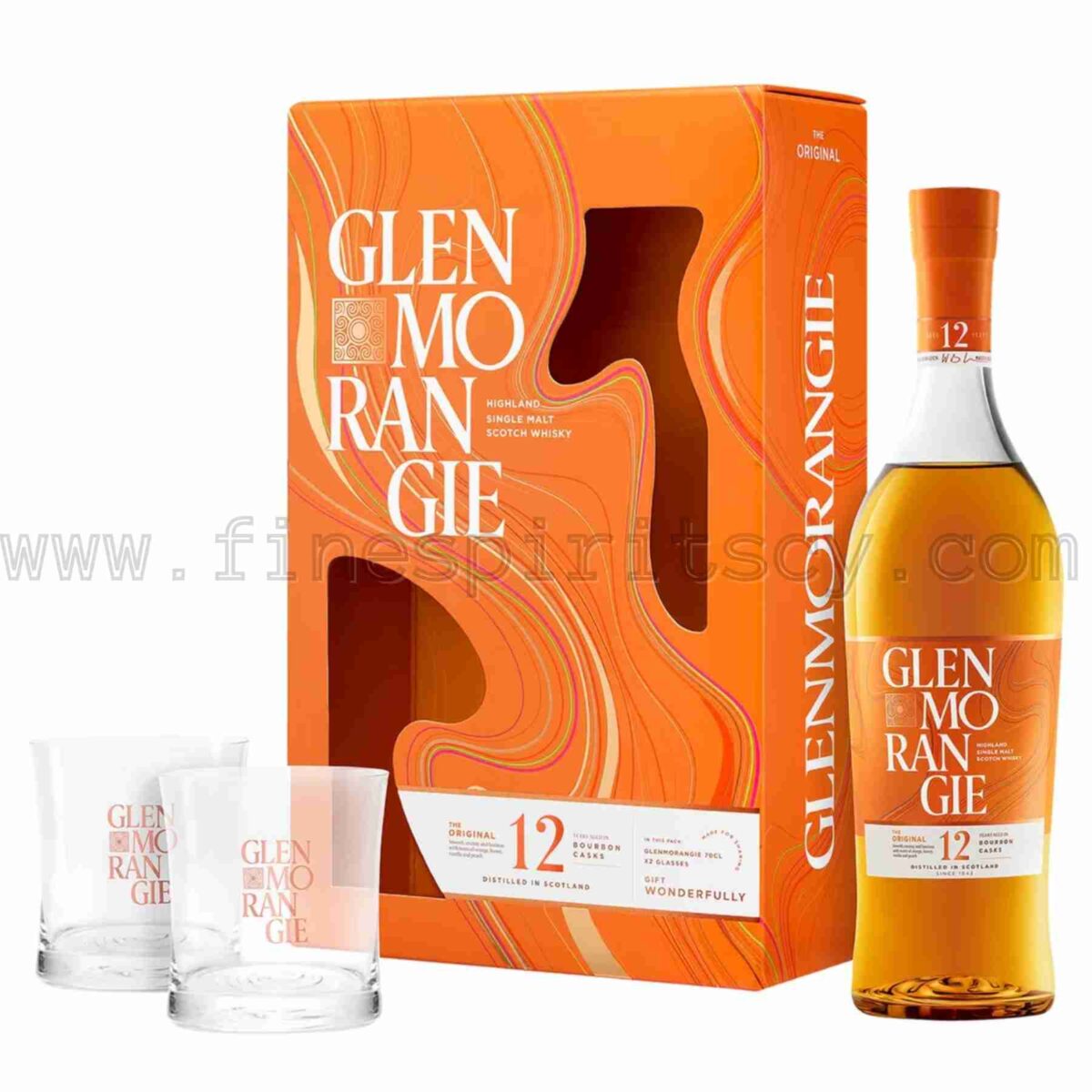 Glenmorangie The Original 12 Year Old With 2 Glasses gift pack 700ml 70cl 0.7L