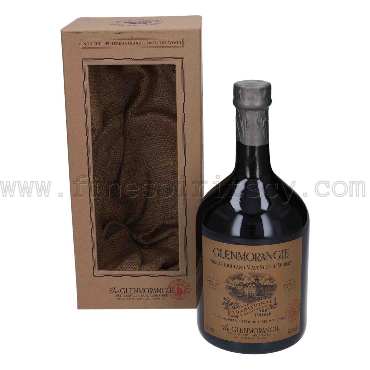 Glenmorangie Traditional 100 Proof 57.2% 10 year old open front 1000ml 100cl 1l liter litre