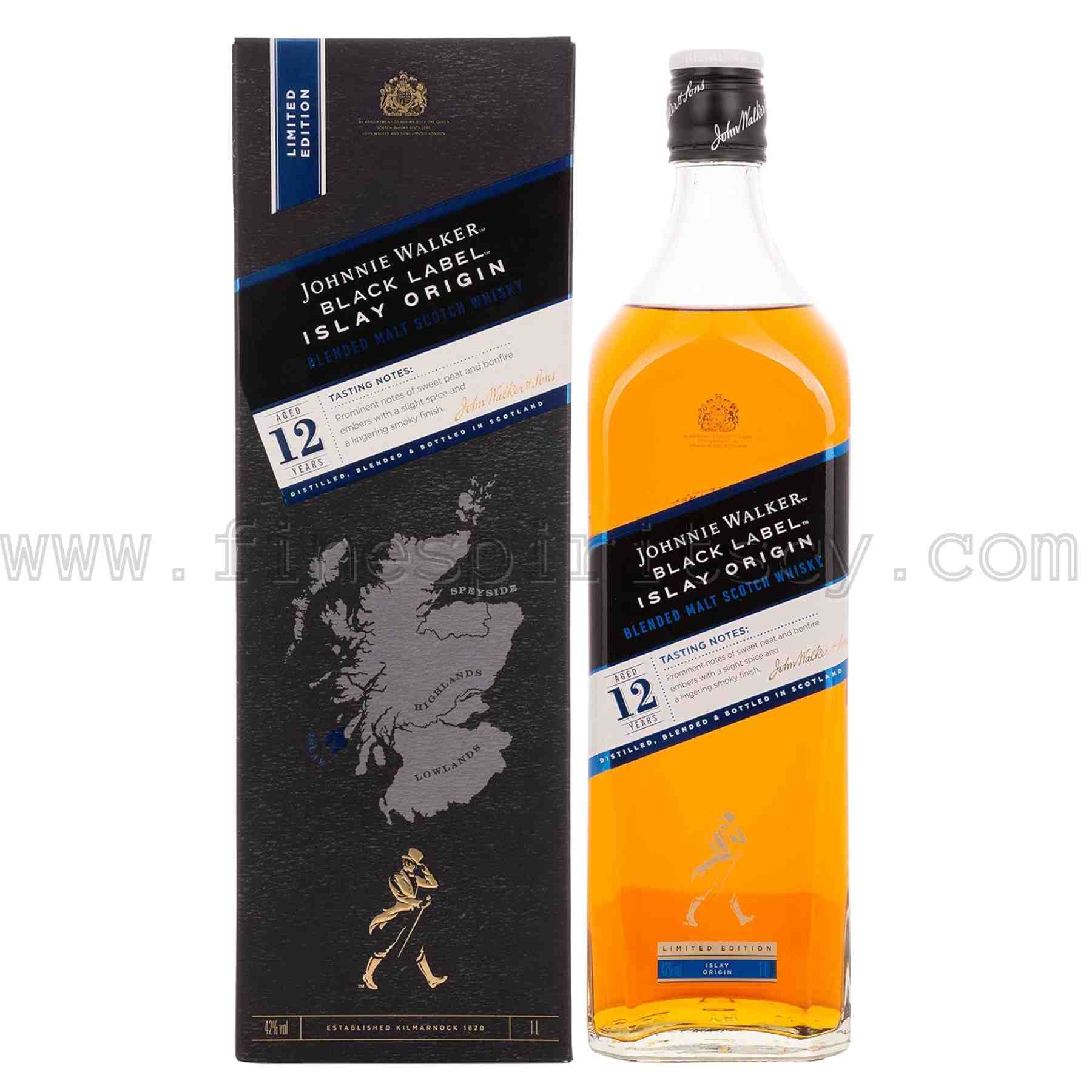 JW Black Islay FSCY Johnnie Walker Black Label Islay Origin Series limited edition 1000ml 100cl 1l liter litre