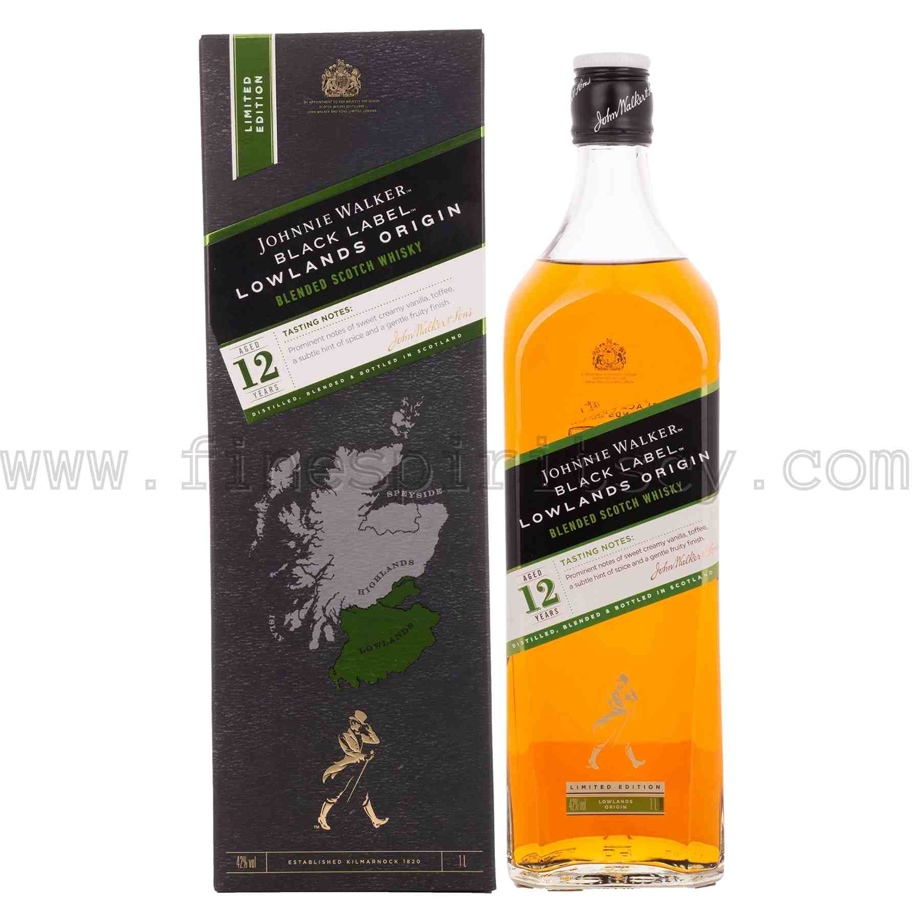 JW Black Lowlands FSCY Johnnie Walker Black Label Lowlands Origin Series limited edition 1000ml 100cl 1l liter litre