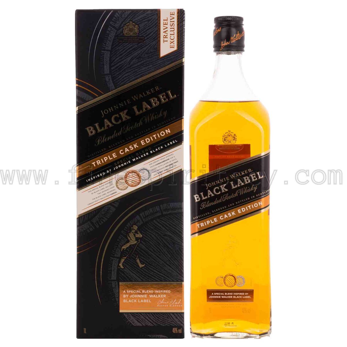 Johnnie Walker JW Black Label Triple Cask Edition 1000ml 100cl 1l liter litre Travel Retail Exclusive old box release
