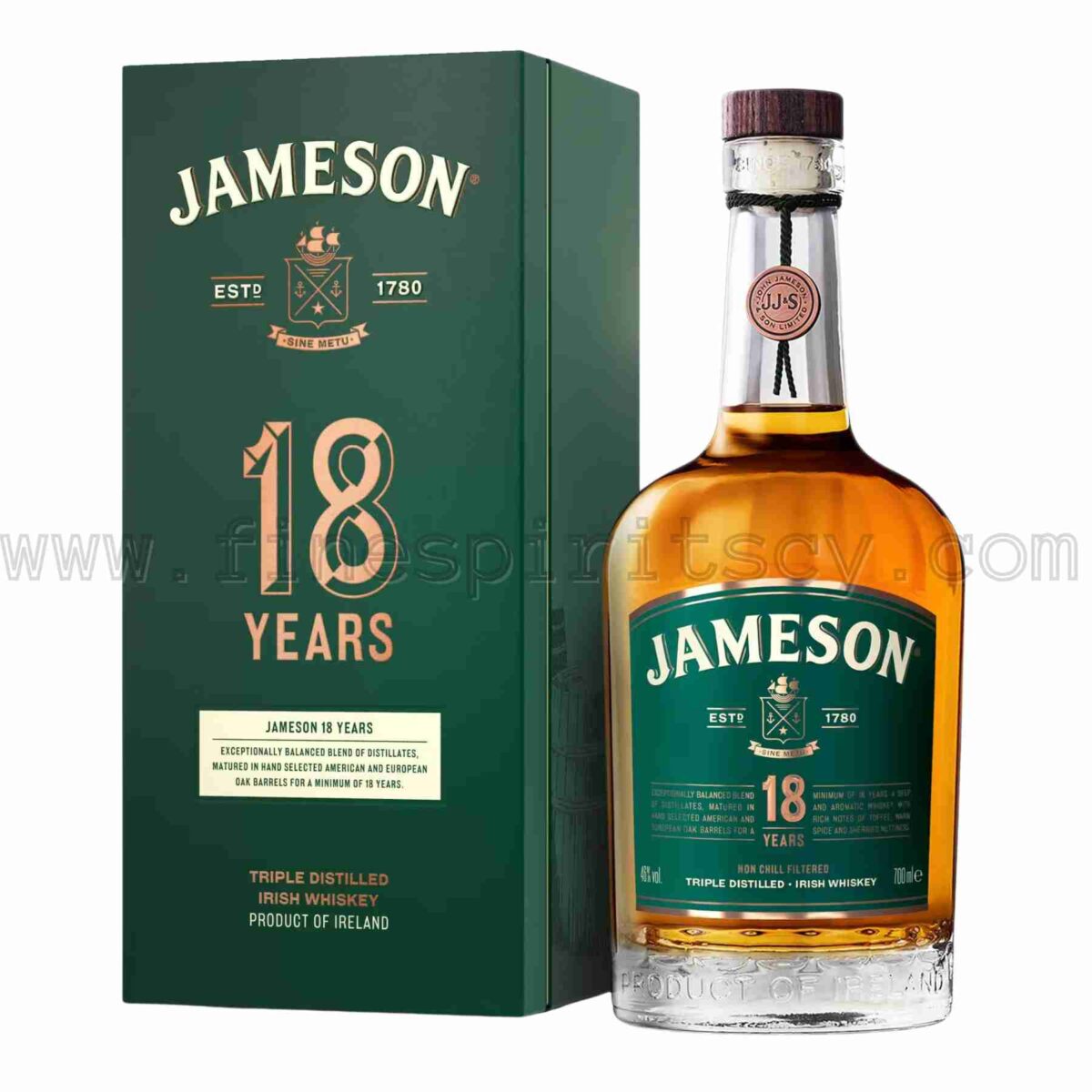 Jameson 18 Year Old Leather Original Box 700ml 70cl 0.7L
