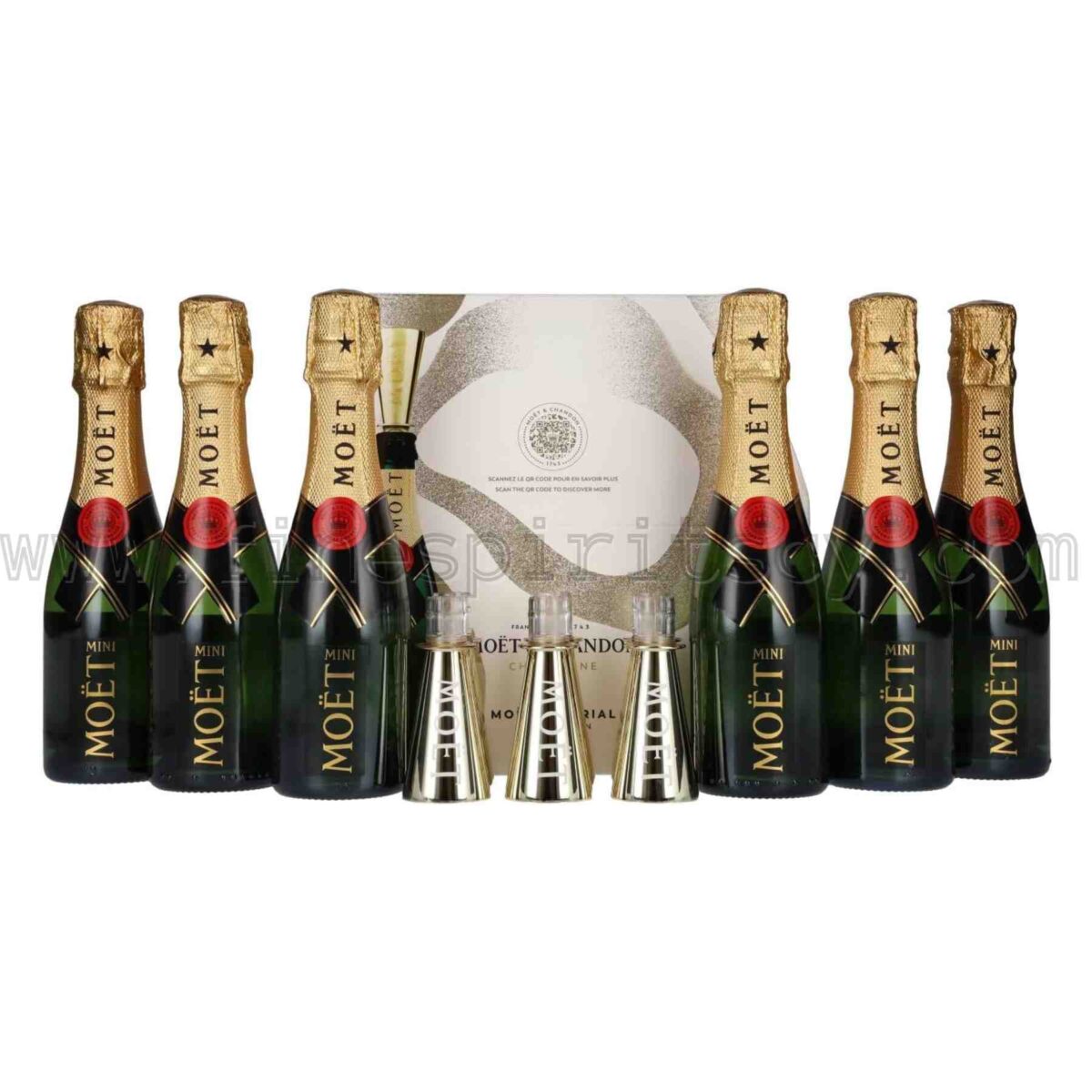 Moet & Chandon Brut Imperial Aviation size 6x200ml with flute gold sippers branded pack set