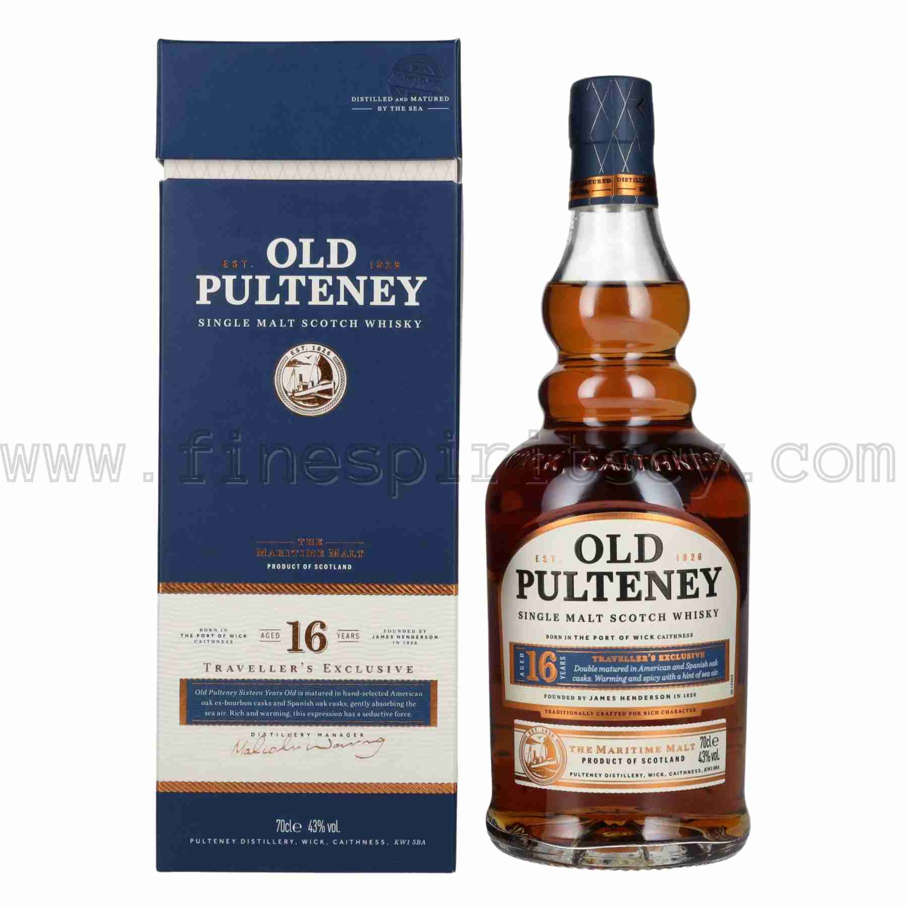Old Pulteney 16Y 43% FSCY Old Pulteney 43% 86 proof 16 Year Old Traveller's Exclusive 700ml 70cl 0.7L