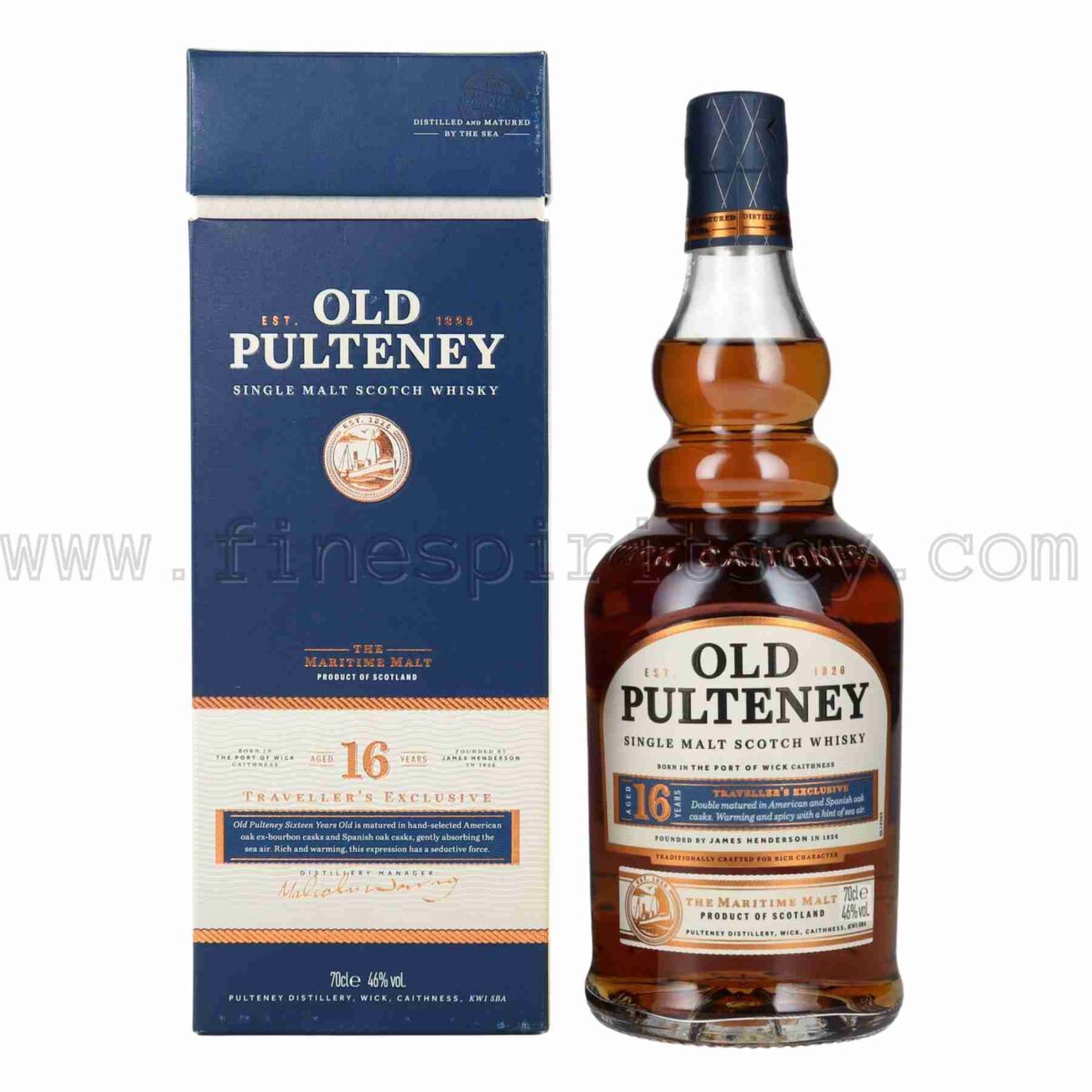 Old Pulteney 46% 92 proof 16 Year Old Traveller's Exclusive 700ml 70cl 0.7L