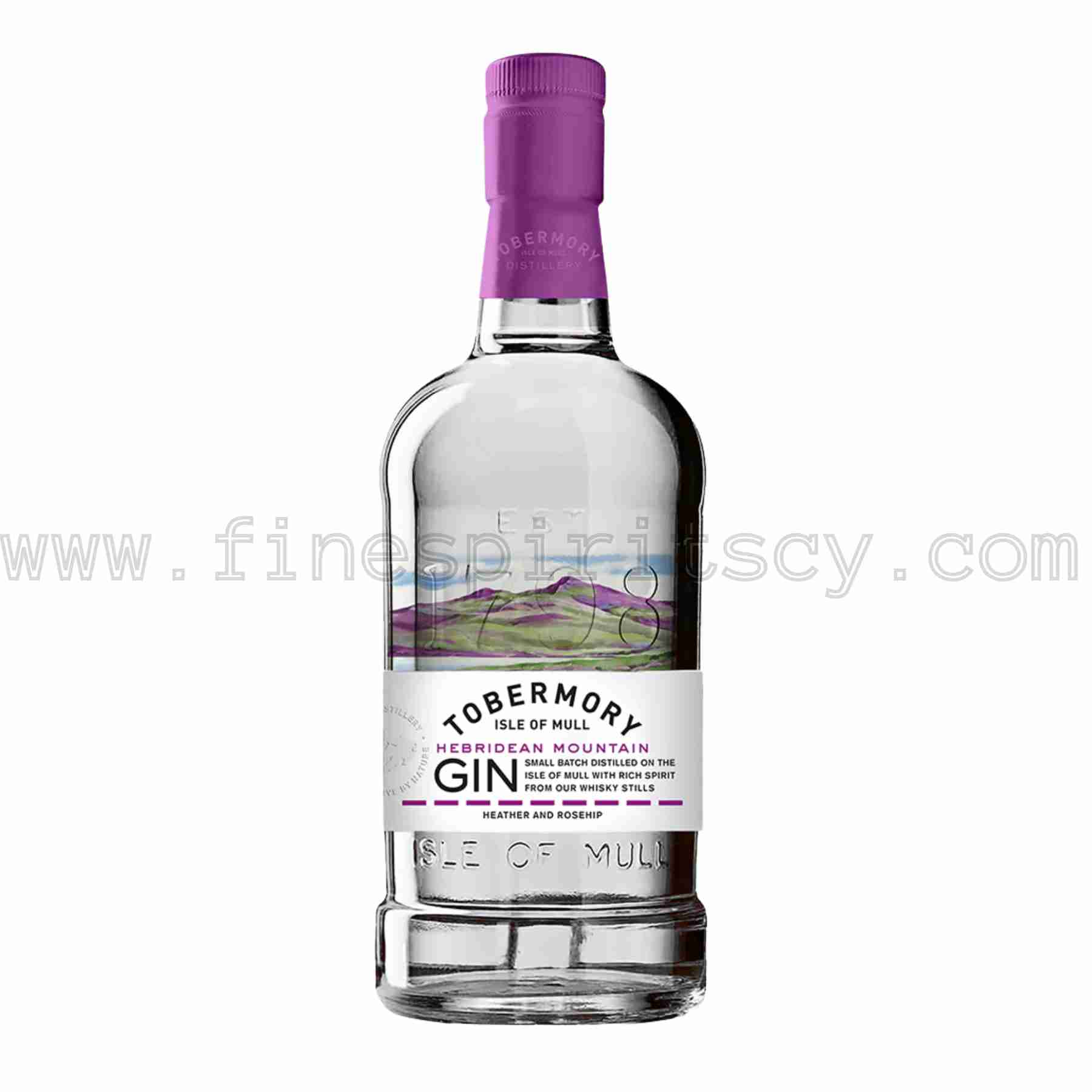 Tobermory Hebridean Mountain FSCY Tobermory Hebridean Mountain Gin Scottish Isle of Mull 700ml 70cl 0.7L