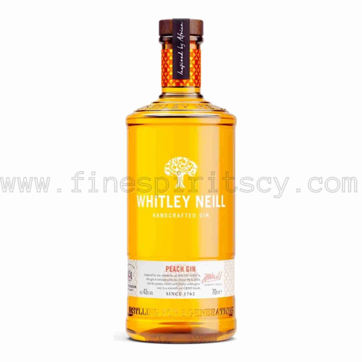 Whitley Neill Peach Gin 700ml 70cl 0.7L
