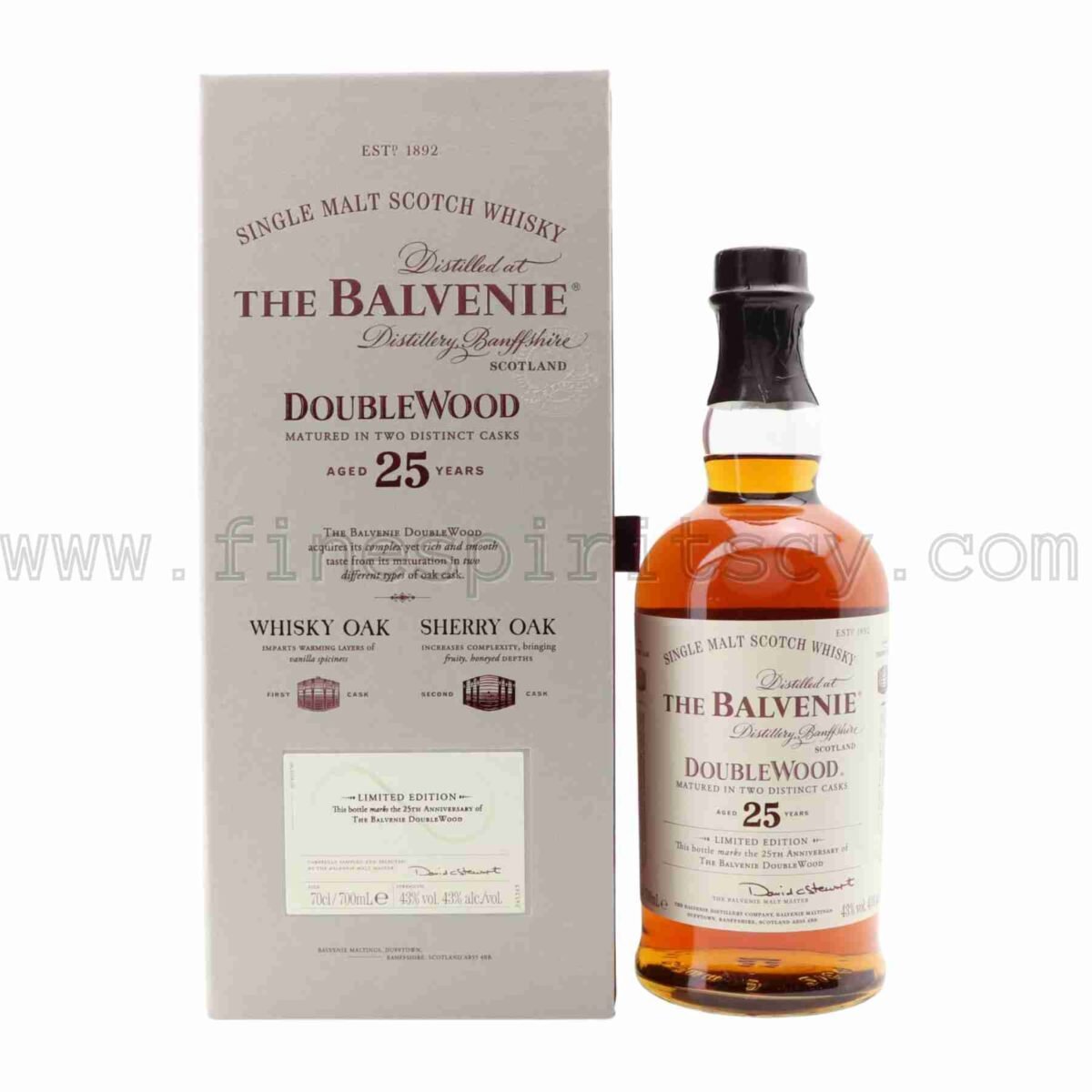 The Balvenie 25 Year Old Doublewood 25th Anniversary 700ml 70cl 0.7L