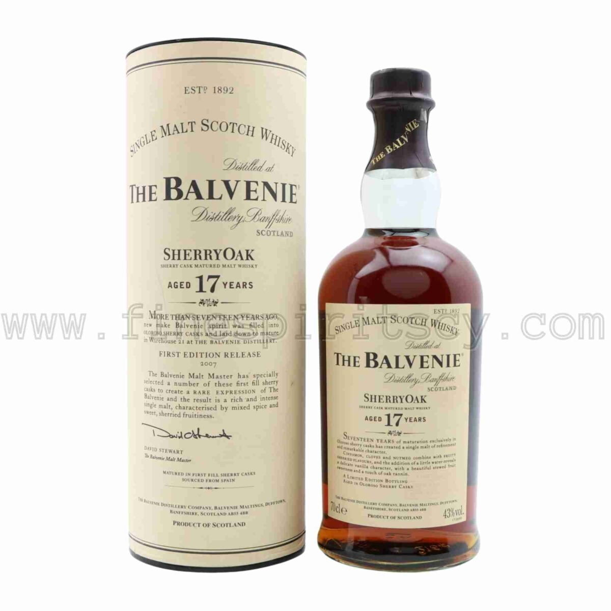 The Balvenie 17 Year Old Sherry Oak Cask Wood First Release 2007 700ml 70cl 0.7L