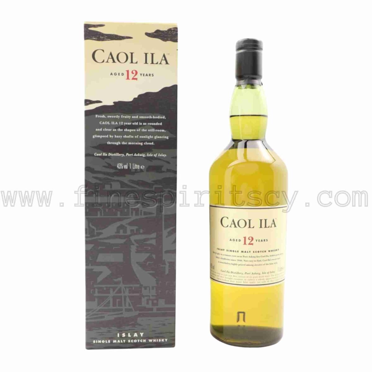 Caol Ila 12 Year Old Smoky Islay Scotch Whisky 1000ml 100cl 1l liter litre