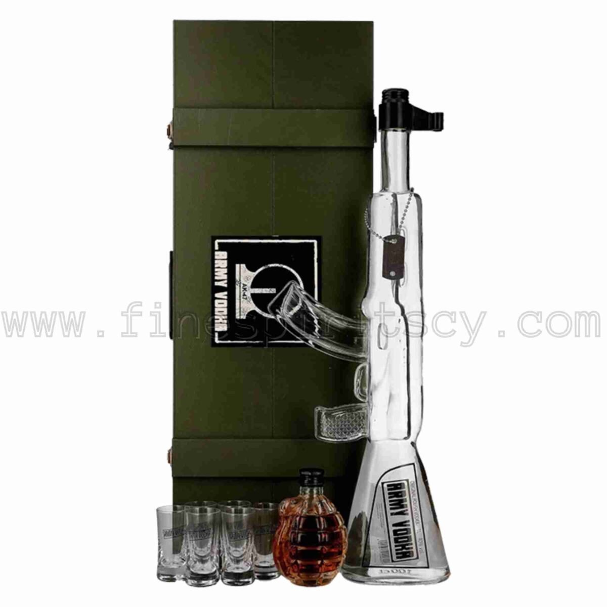 Red Army Kalashnikov AK-47 Vodka Wooden Case 1 litre liter 1000ml 100cl + 200ml 20cl 0.2L herb vodka