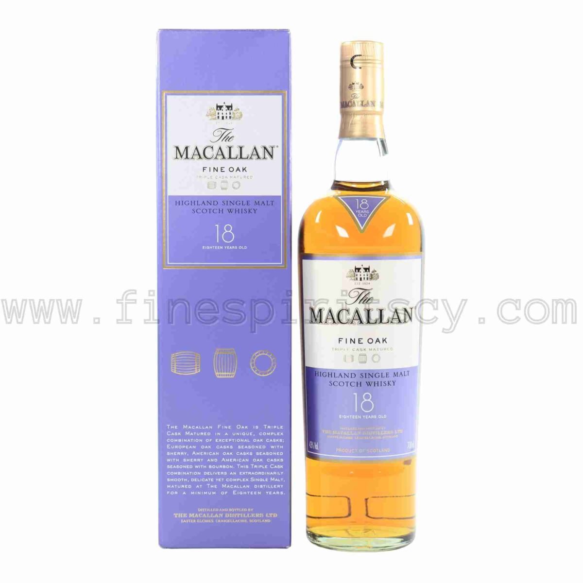 Macallan 18 Year Old Fine Oak Triple Cask Matured 700ml 70cl 0.7L