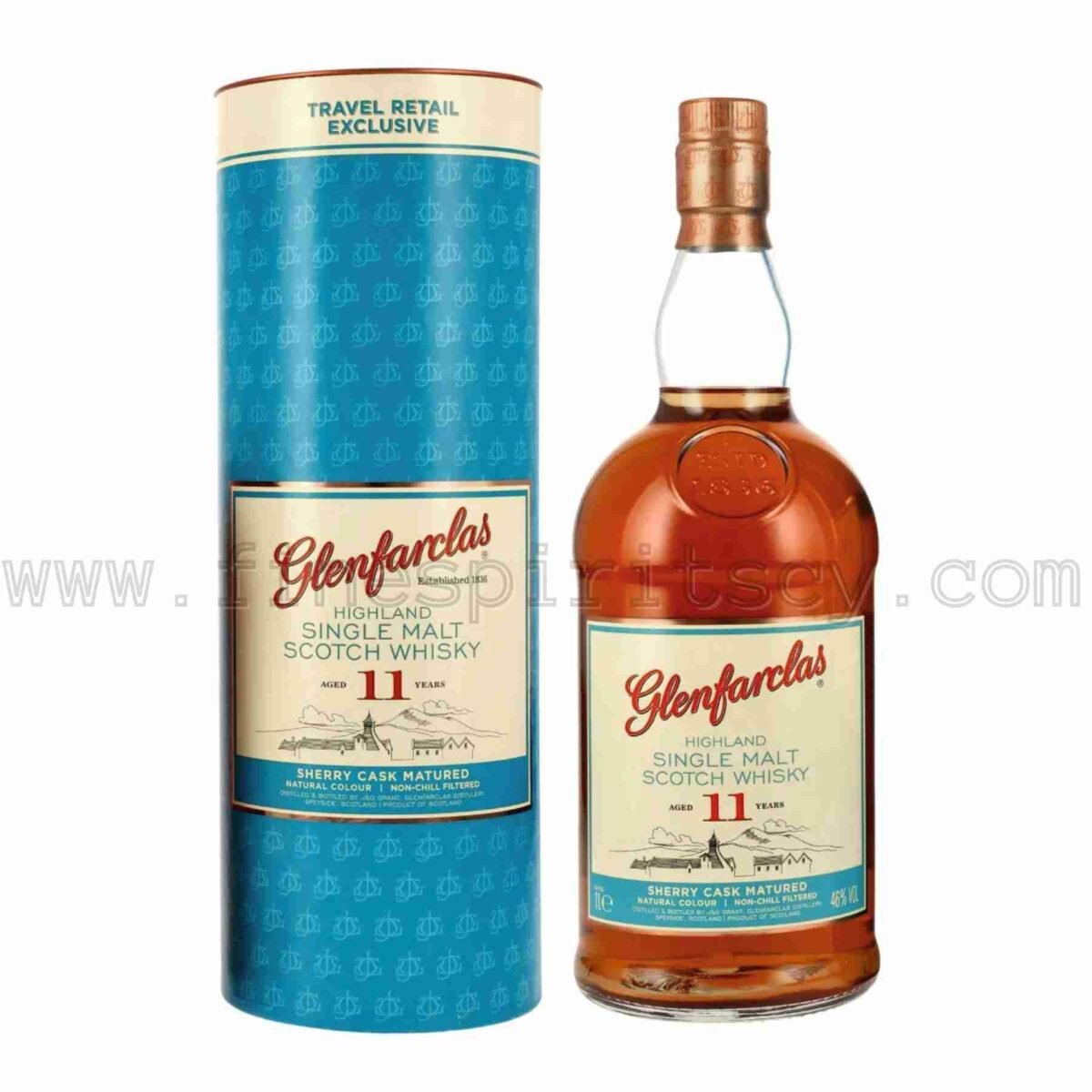 Glenfarclas 11 Year Old Sherry Cask Matured Travel Retail Exclusive 1000ml 100cl 1l liter litre