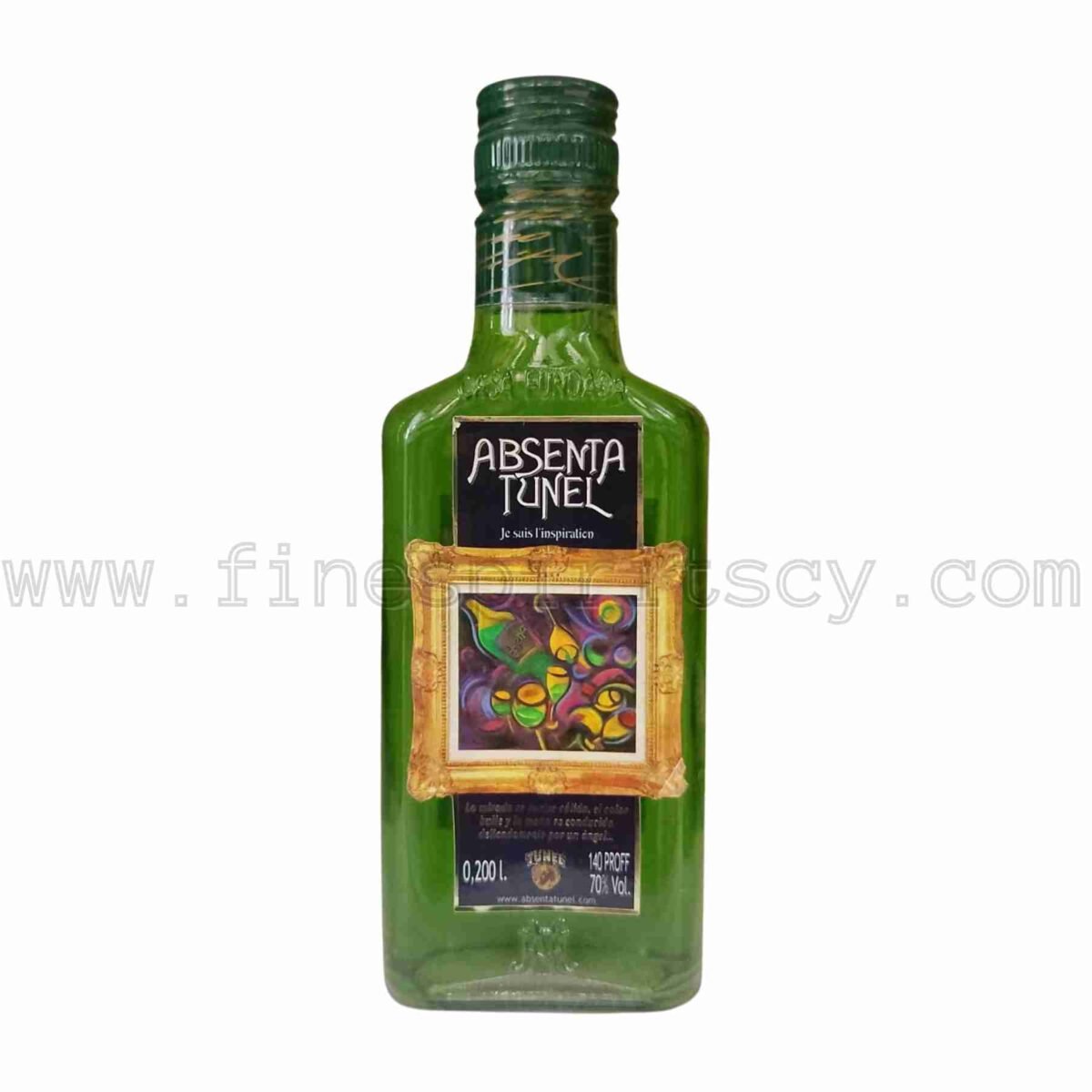 Absinthe Tunel Nadal Green 200ml 20cl 0.2L quarter size flask