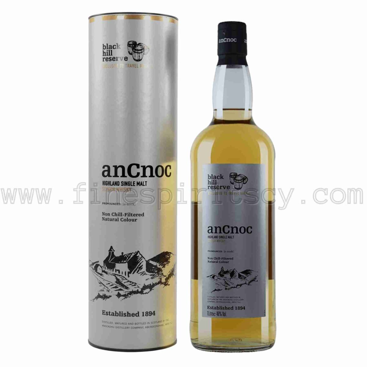 AnCnoc Black Hill Reserve Highland Knockdhu 1000ml 100cl 1L liter litre