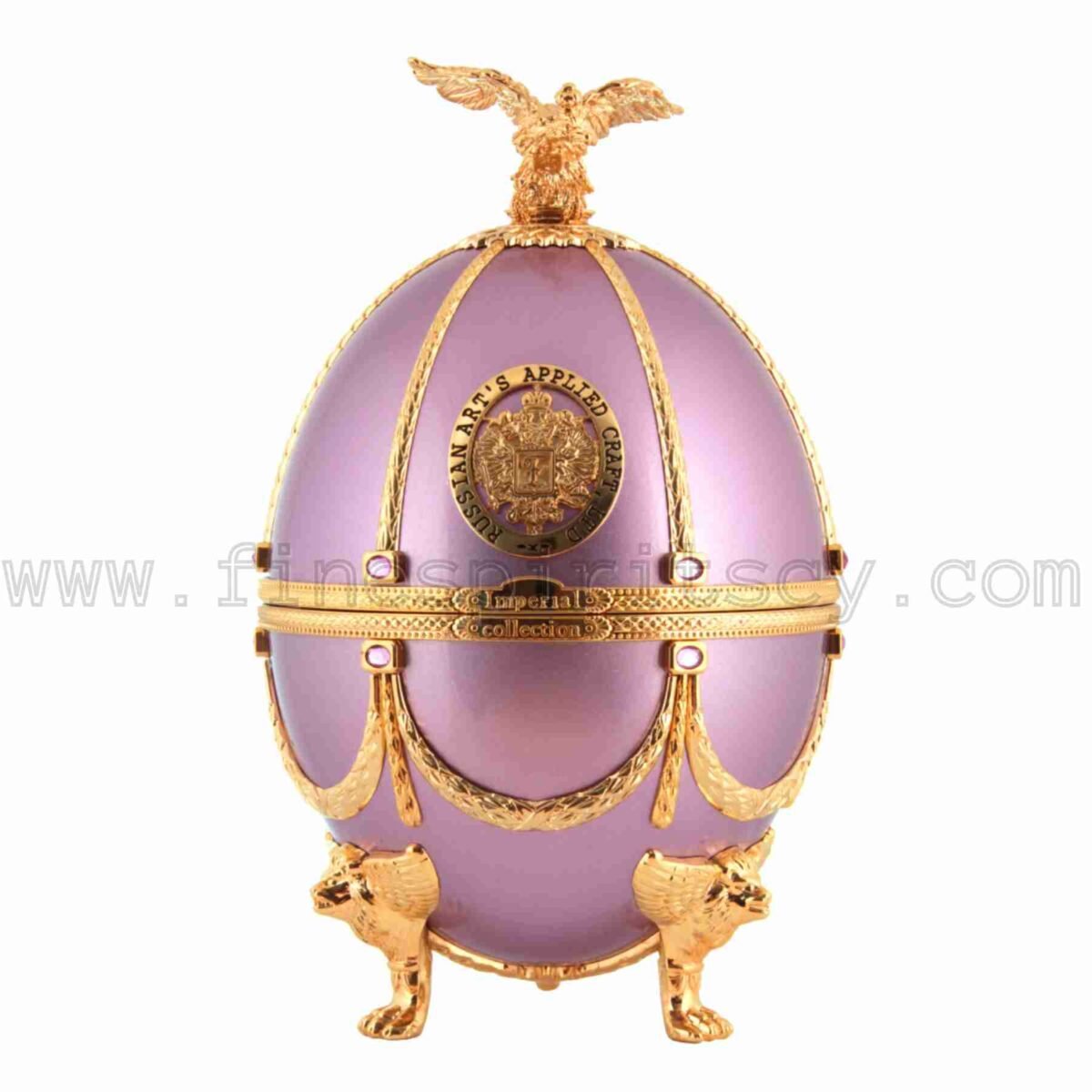 Imperial Collection Faberge Egg Carafe Lilac Metallized