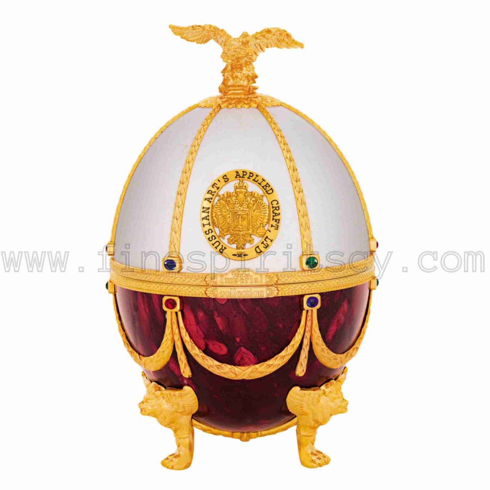Faberge Pearl Ruby FSCY Imperial Collection Faberge Egg Carafe Pearl Ruby