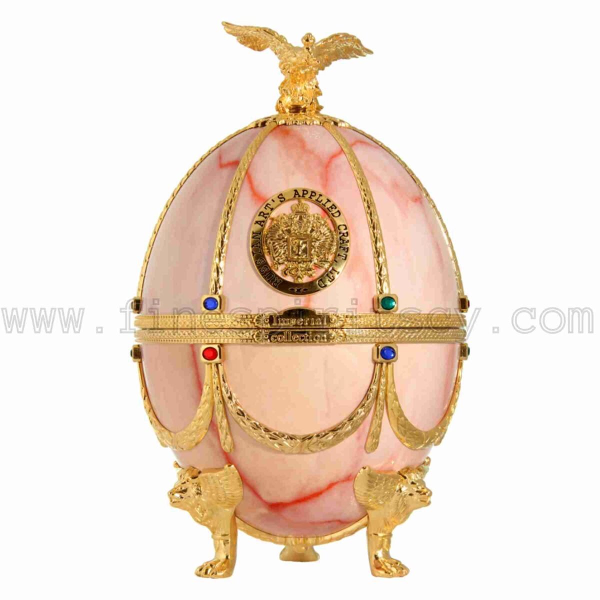 Imperial Collection Faberge Egg Carafe Pink Marble