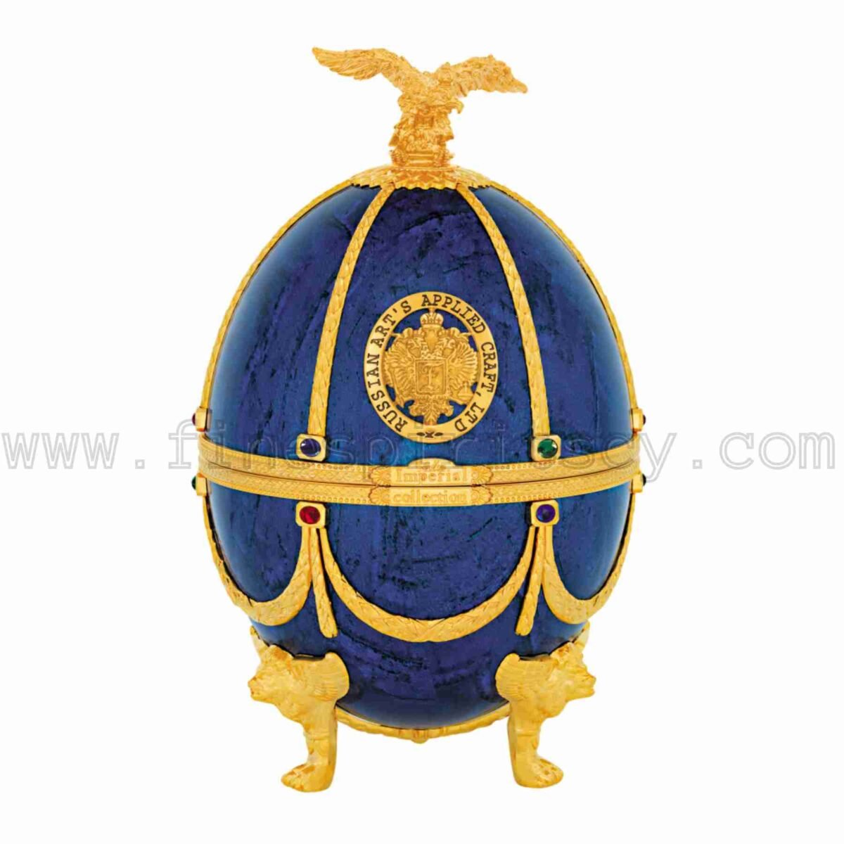 Imperial Collection Faberge Egg Carafe Sapphire