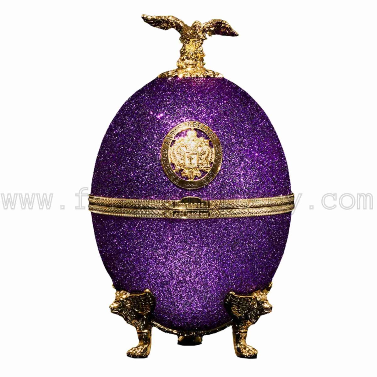 Imperial Collection Faberge Egg Carafe Violet Glitter