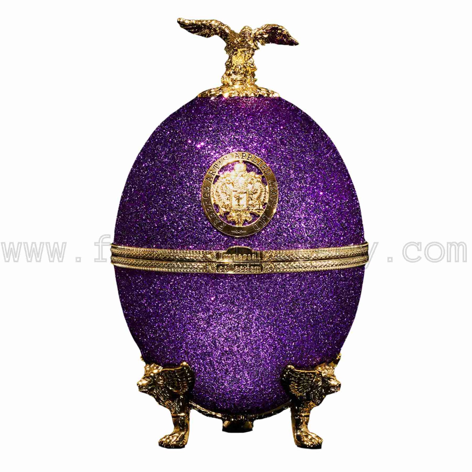 Faberge Violet Glitter FSCY Imperial Collection Faberge Egg Carafe Violet Glitter