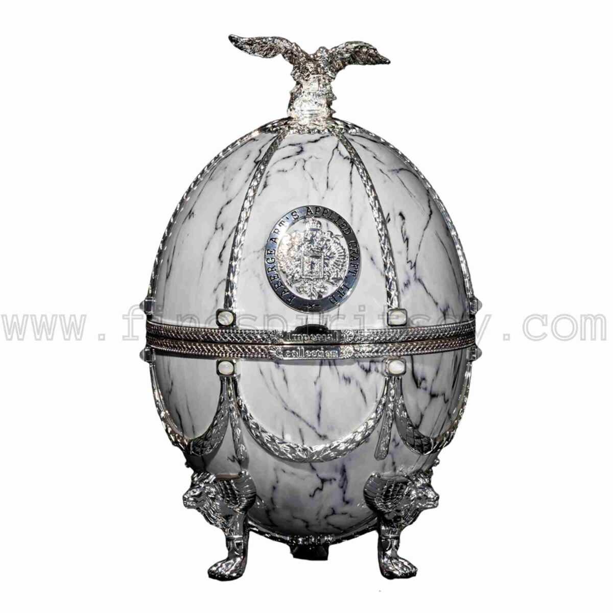 Imperial Collection Faberge Egg Carafe White Marble