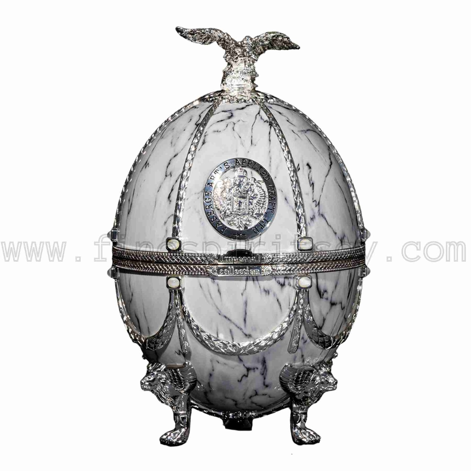 Faberge White Marble-FSCY Imperial Collection Faberge Egg Carafe White Marble