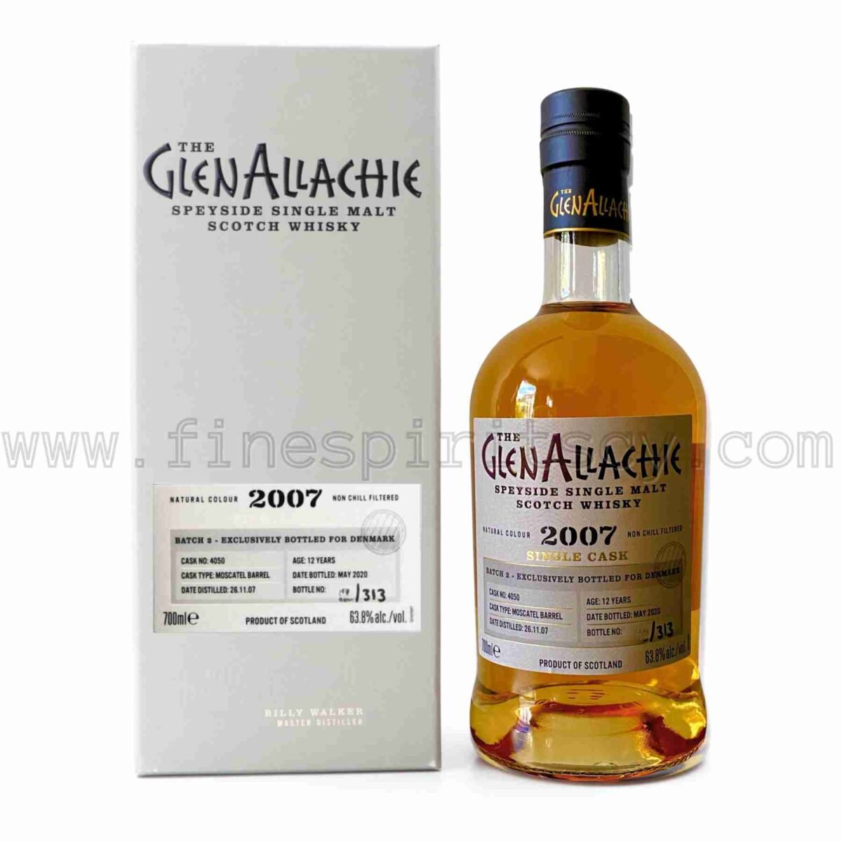 Glenallachie 2007 12 Year Old Cask #4505 Sauternes Barrel One of 304 bottles exclusively for Denmark Batch 2 700ml 70cl 0.7L