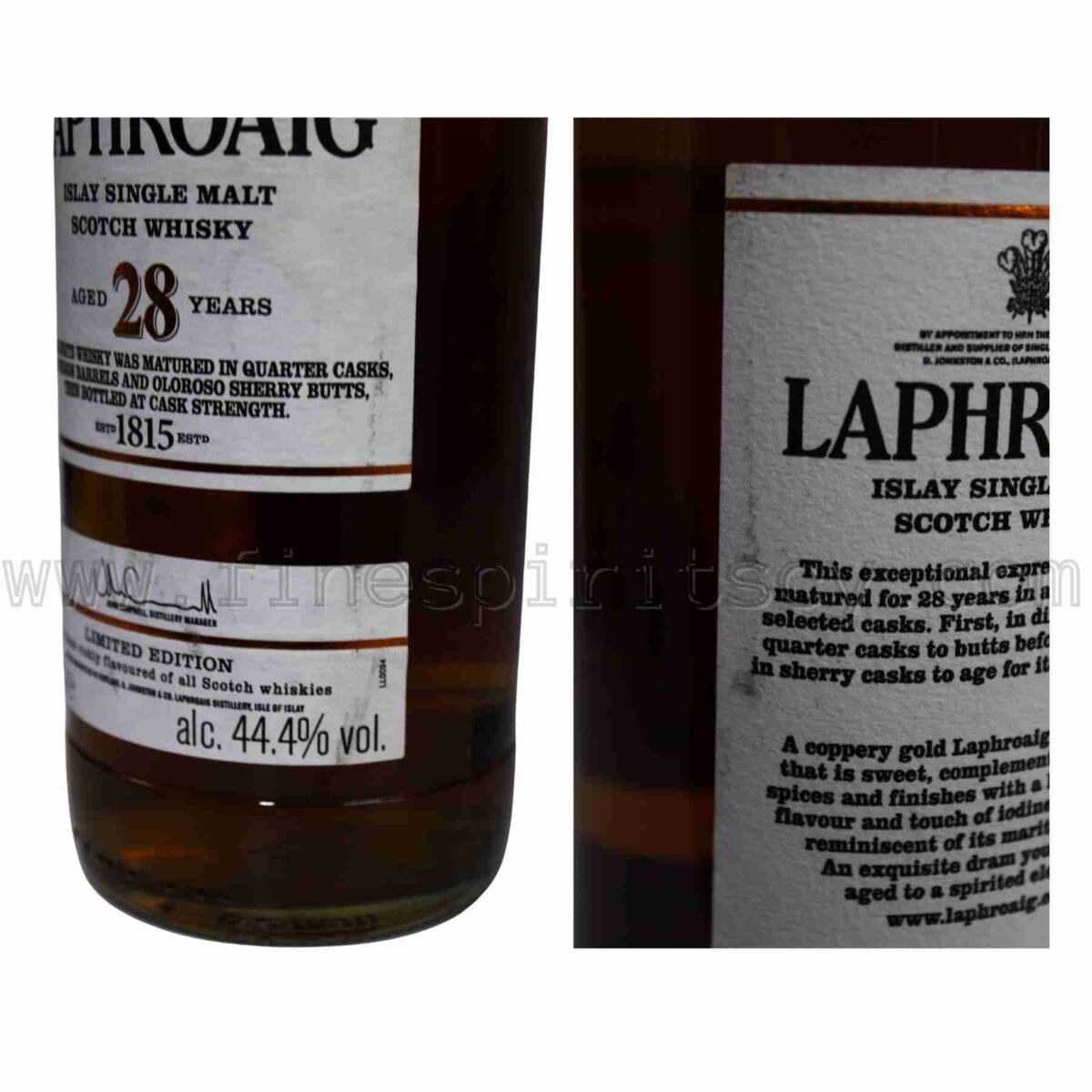 Laphroaig 28 Year Old 2018 Release 700ml 70cl 0.7L 44.4% With out Box Damaged labels