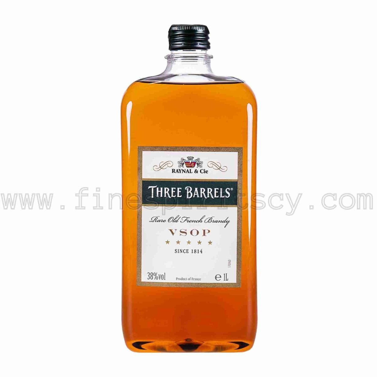 Three Barrels VSOP 1000ml 100cl 1l liter litre Brandy Pet Plastic Bottle