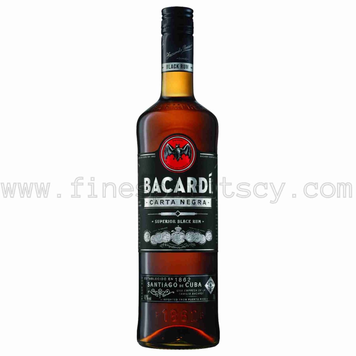Bacardi Carta Negra 37.5% Superior Black 700ml 70cl 0.7L