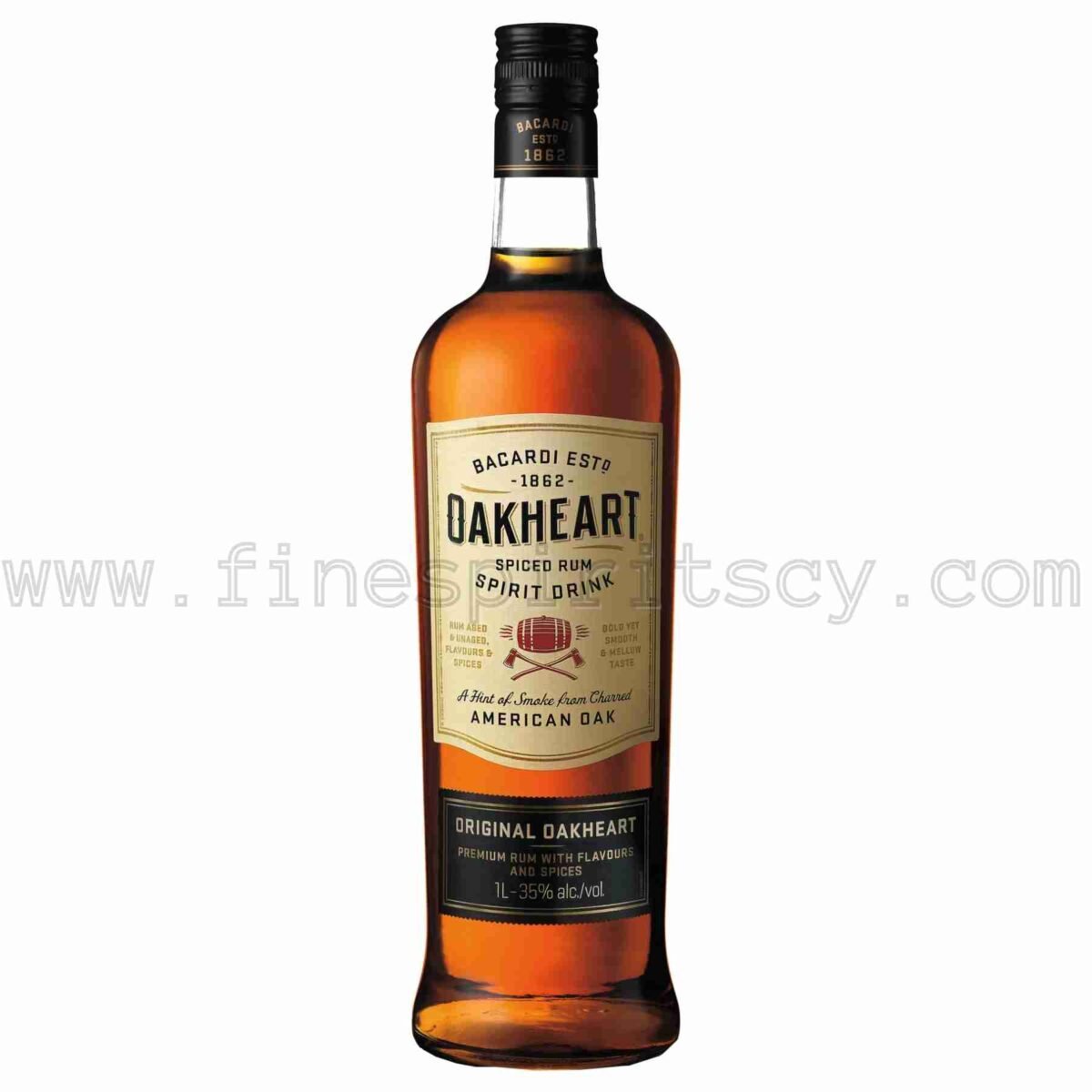 Bacardi Oakheart Spiced Smooth Rum 1000ml 100cl 1l liter litre