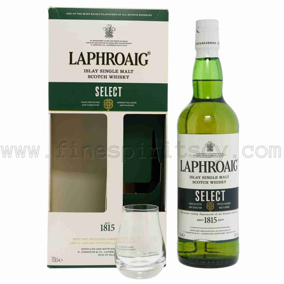 Laphroaig Select Original 700ml 70cl 0.7L + With Glass Nosing Glencairn